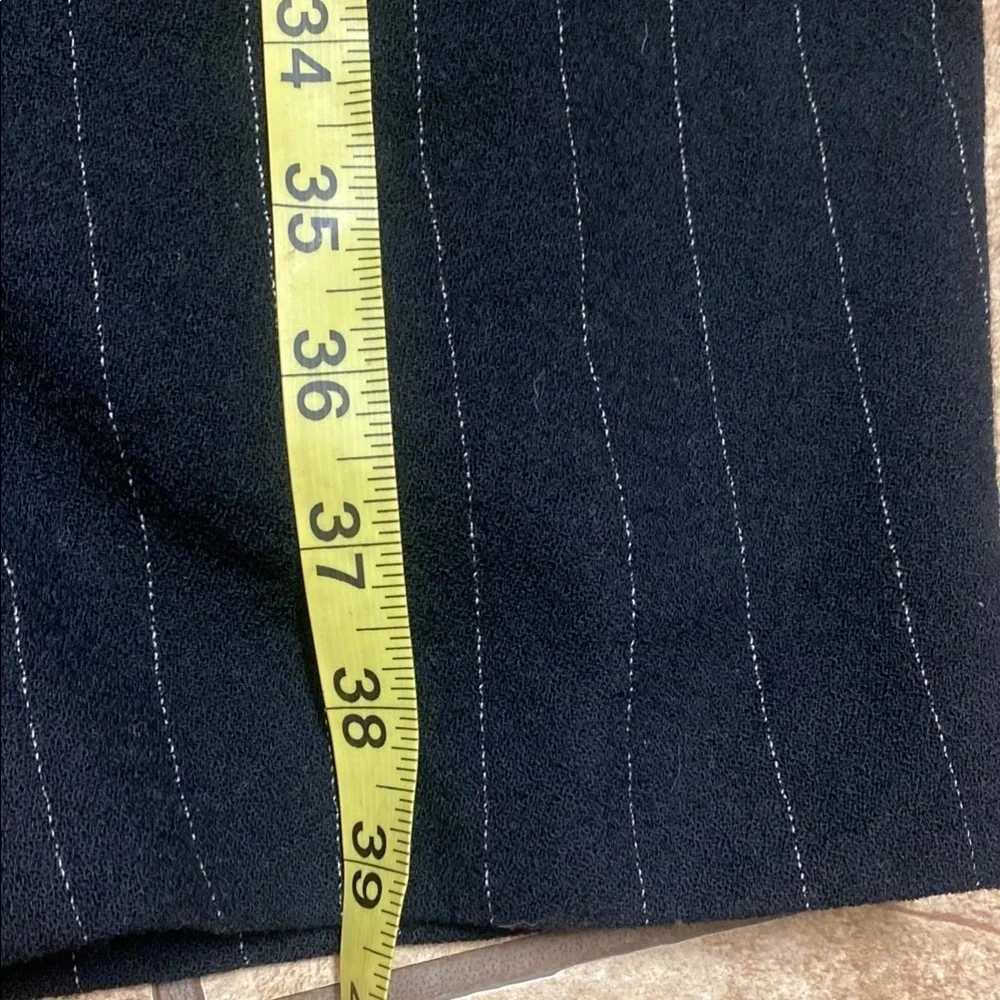 Vintage Amanda Smith Size 12 Black Pinstripe Pure Wool Trousers